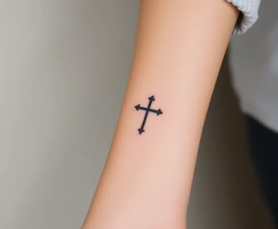 cross tattoo on wrist