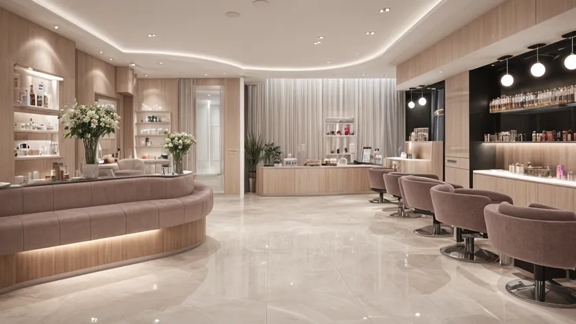 Minimalistic nail salon design