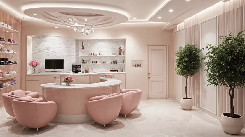 Minimalistic nail salon design