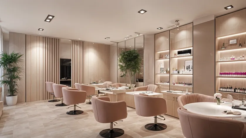 Minimalistic nail salon design