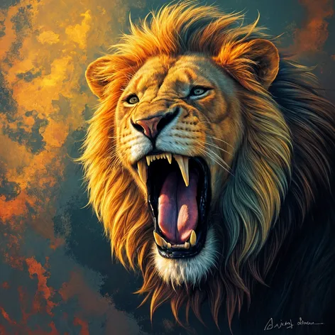 lion roaring drawing