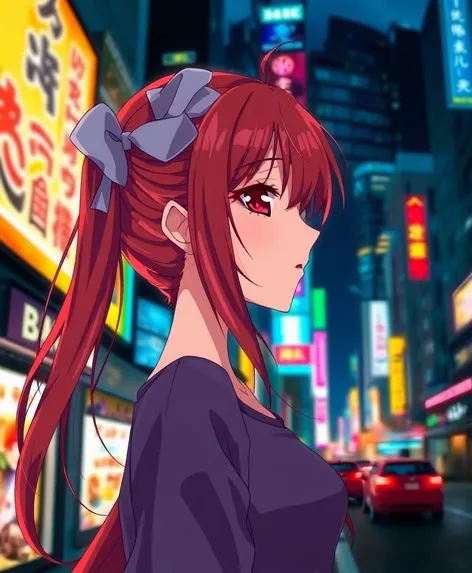 anime girl red hair