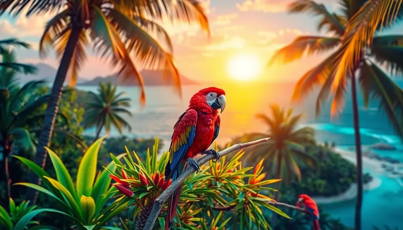 red parrots