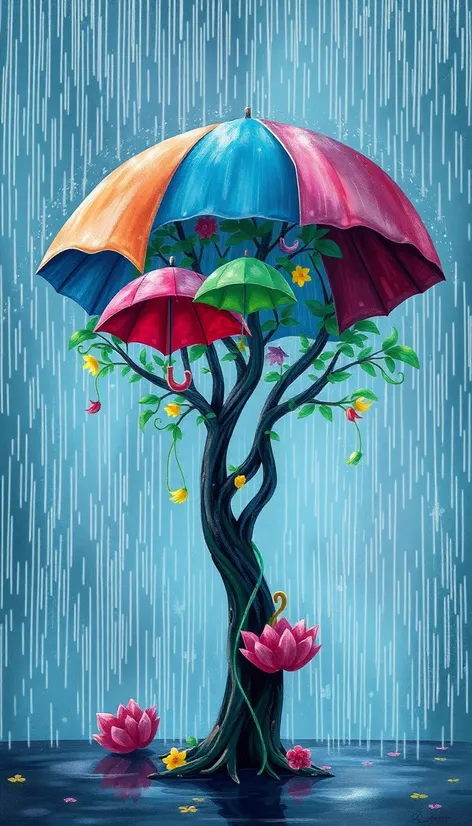 under the umbrella tree