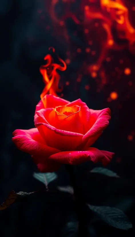 rose on fire