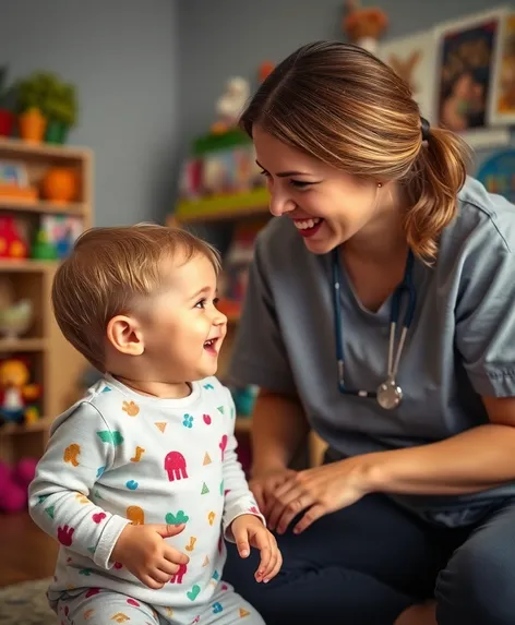 toddler and nurse share