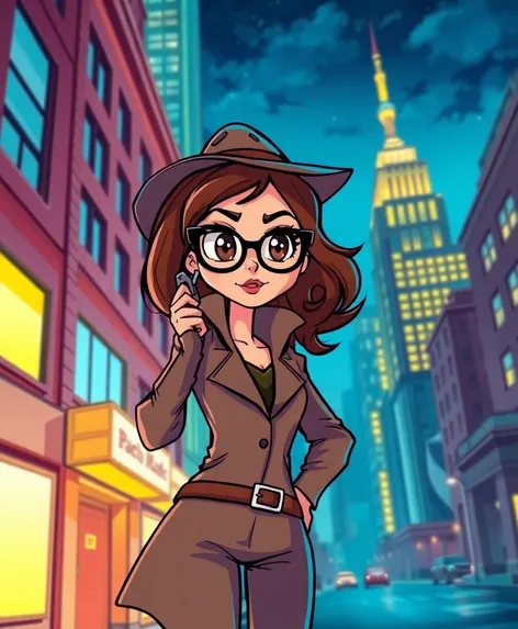 cartoon female detective