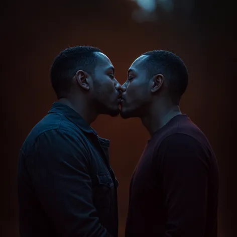 2 black men kissing