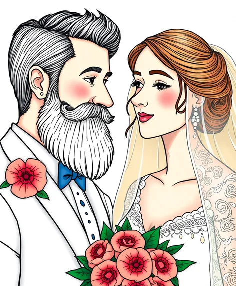 bride and groom beard