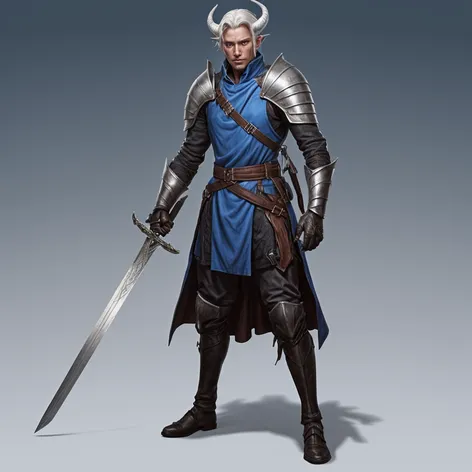 Tiefling knight, male, longsword,