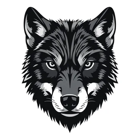 black and white wolf