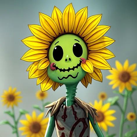 sunflower with smiley face