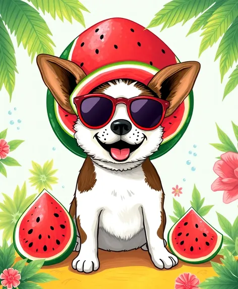 watermelon helmet dog