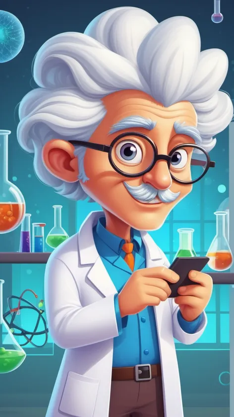 cartoon scientist