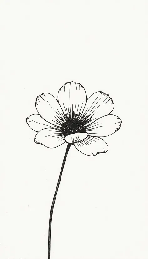 flower drawing black and