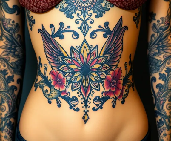 stomach tattoos for women