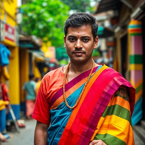 Man wearing saree in