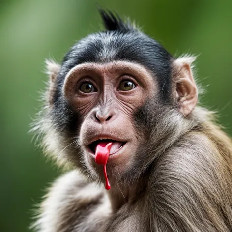 monkey with lipstick