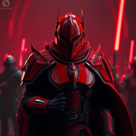 red and black mandalorian