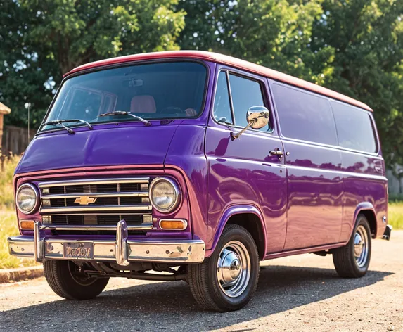 purple chevy van