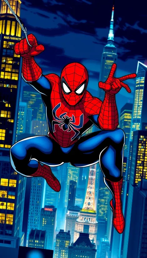 character drawing spiderman colorful