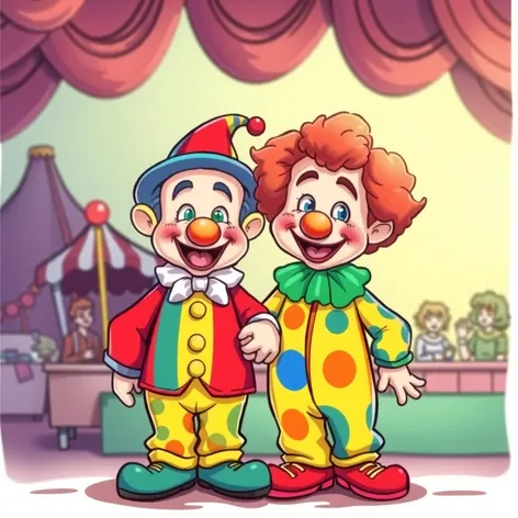 clown couple drawing