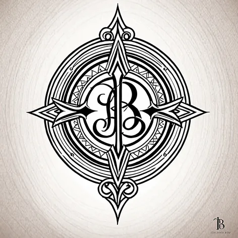 Tattoo with initials BP