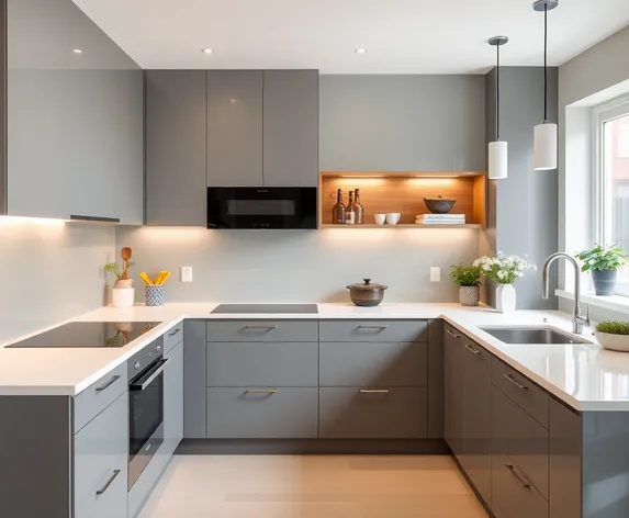 grey white kitchen