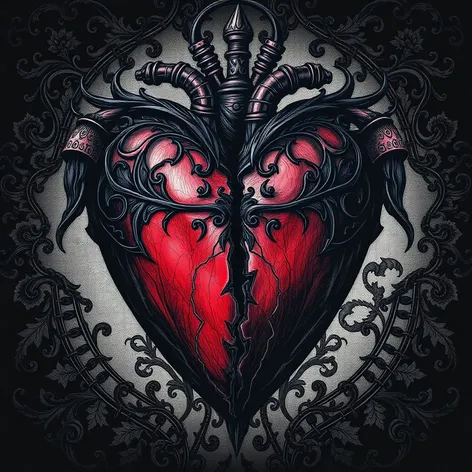 dark broken heart art