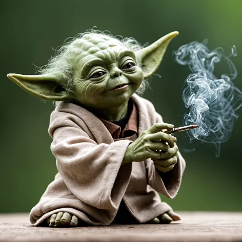 super happy yoda smoking