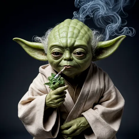 super happy yoda smoking