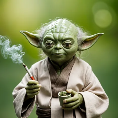 super happy yoda smoking