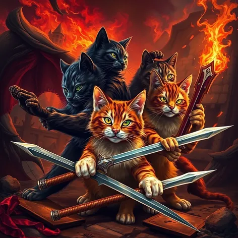 cats with weapons