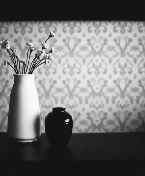 black and white vase