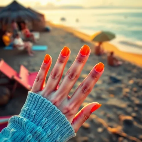 orange nails