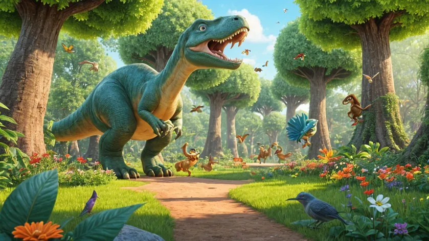 Dinosaur Forest: A dense,