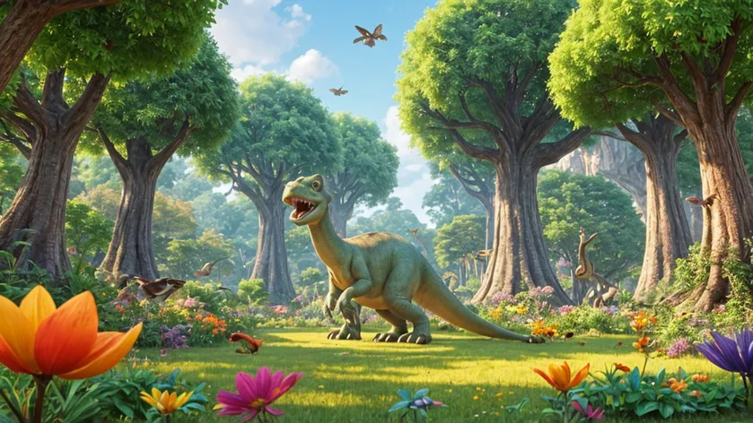 Dinosaur Forest: A dense,