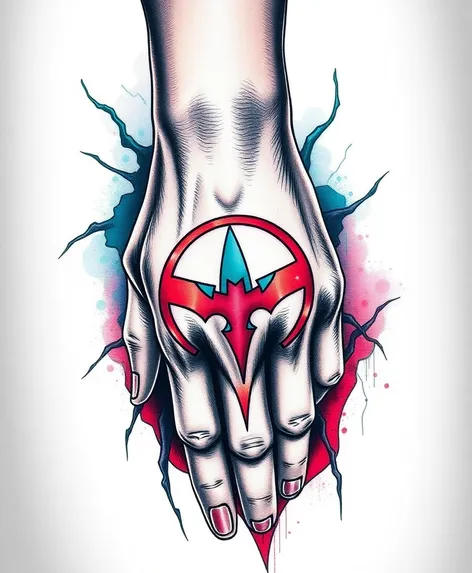 batman joker symbol hand