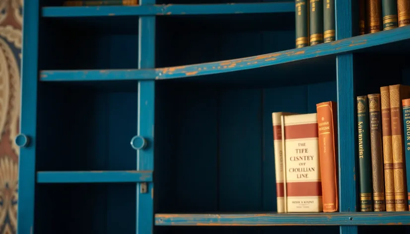 blue bookshelf