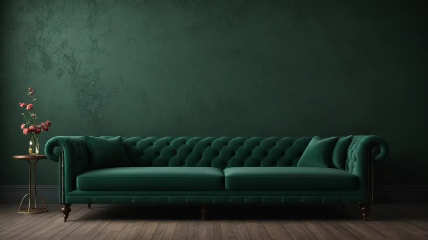 dark green sofa