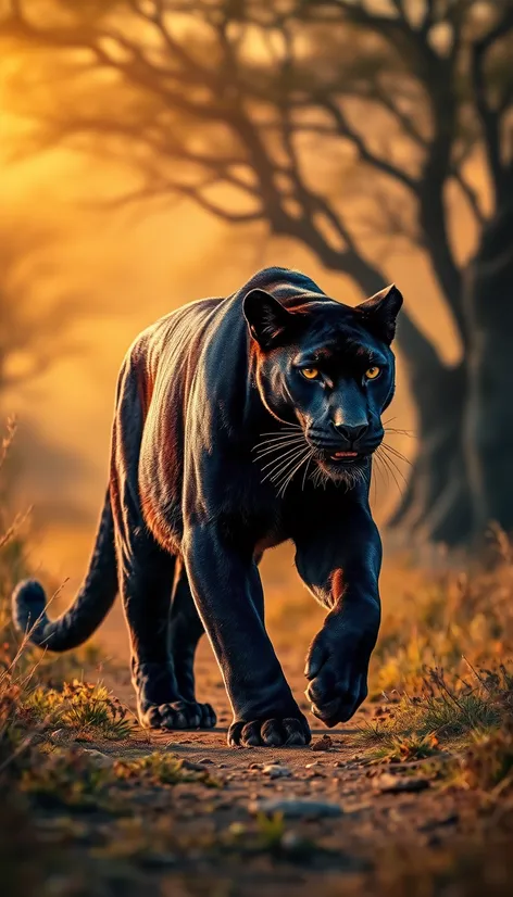 black panther walking