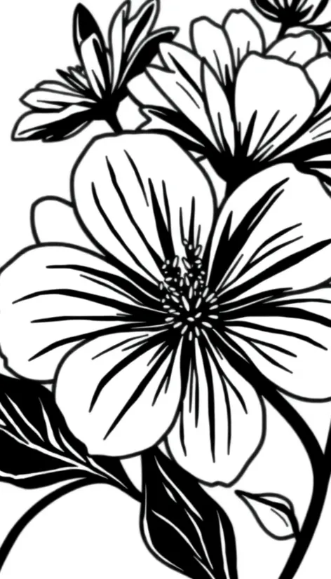 flower black and white