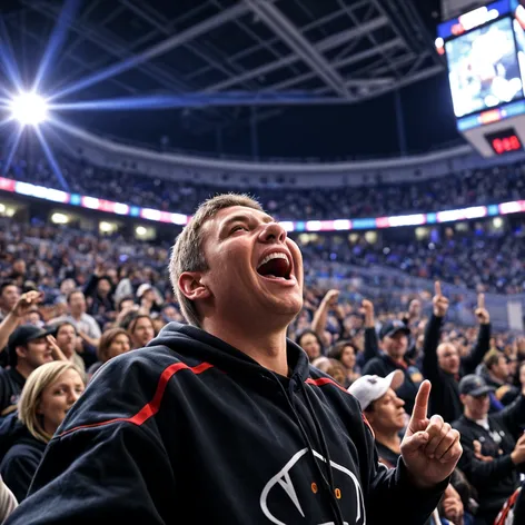 hockey fan flashes crowd