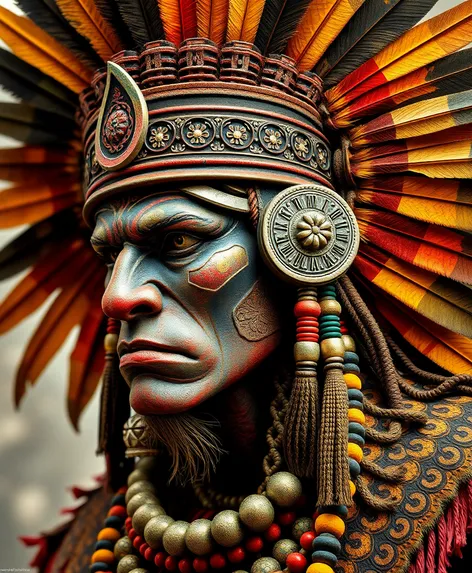 drawing of aztec warrior