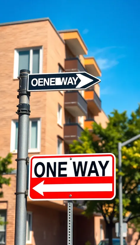 one-way street signs on