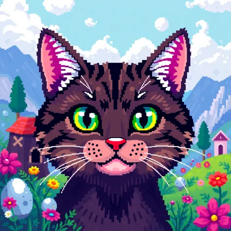 pixel cat face