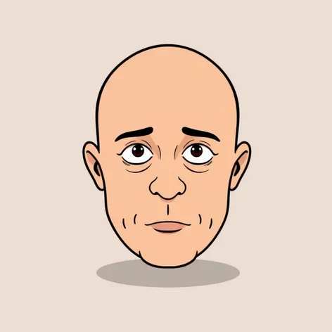 cartoon bald outline face