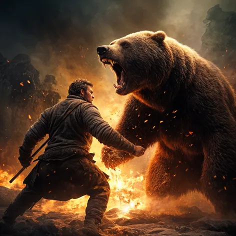 man fighting bear