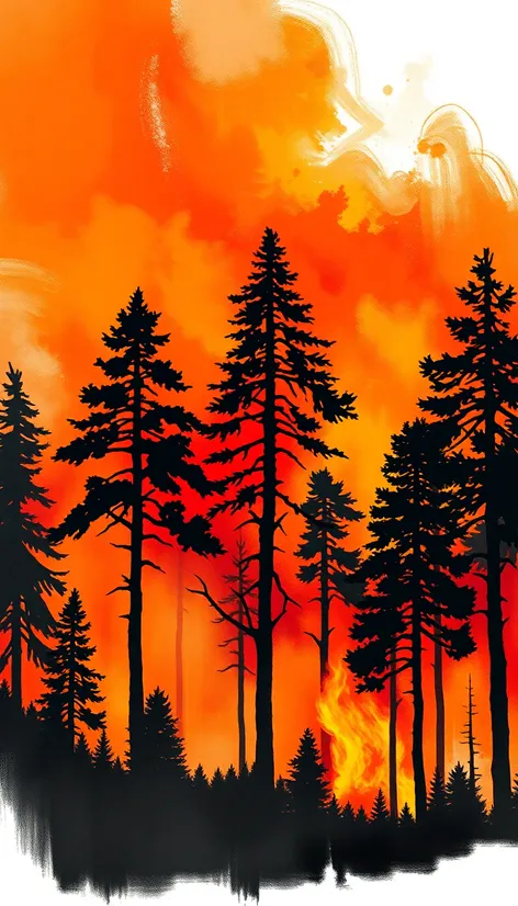 wildfire forest fire drawing