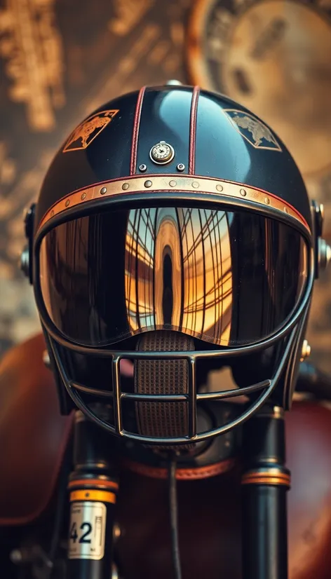 vintage style motorcycle helmet